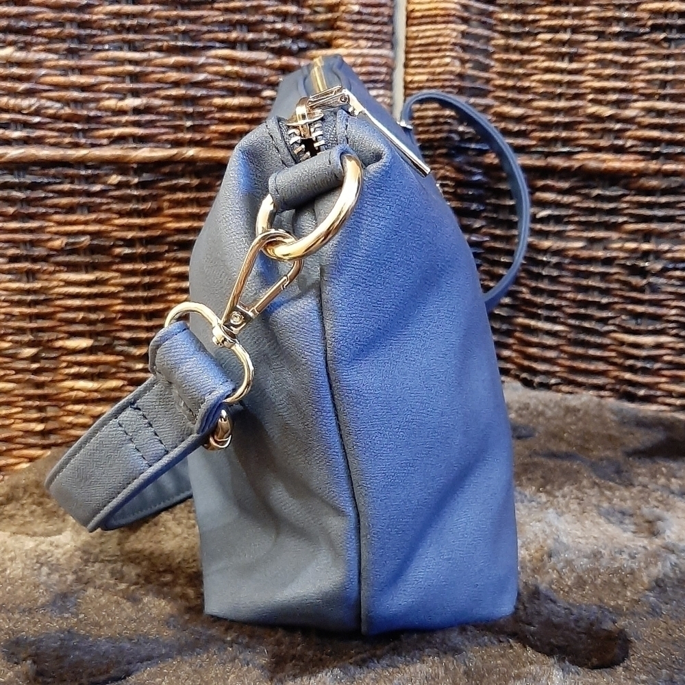 Bebe 90s Y2K Blue Crossbody Bag Strap Convertible Shoulder Handbag Boho Blue - Picture 4 of 13